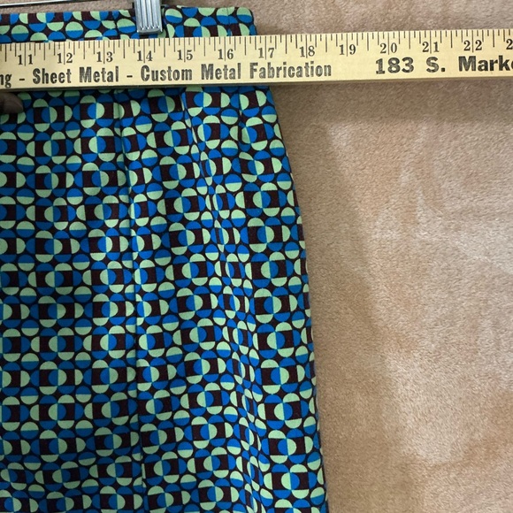 Geometric Patterned Blue and Yellow Skirt with button front - Picture 7 of 9